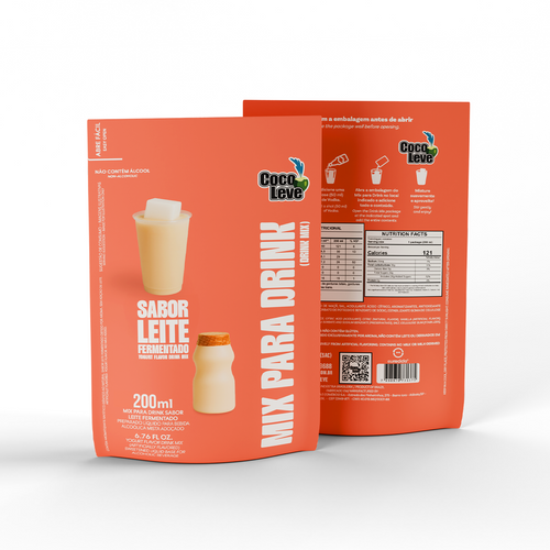 Kit Mix Para Drink Sabor Leite Fermentado Coco Leve 200ml 5 Unidades